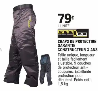 E.Leclerc Brico CHAPS DE PROTECTION GARANTIE CONSTRUCTEUR 3 ANS* offre