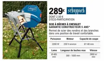 E.Leclerc Brico SCIE À BÛCHES À CHEVALET GARANTIE CONSTRUCTEUR 5 ANS offre