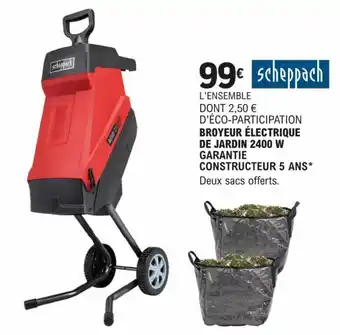 E.Leclerc Brico BROYEUR ÉLECTRIQUE DE JARDIN 2400 W GARANTIE offre