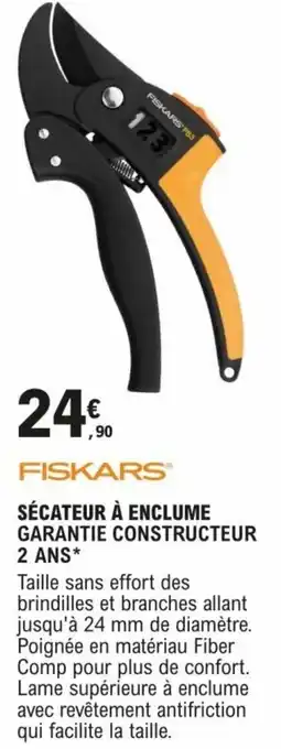 E.Leclerc Brico SÉCATEUR À ENCLUME GARANTIE CONSTRUCTEUR 2 ANS* offre