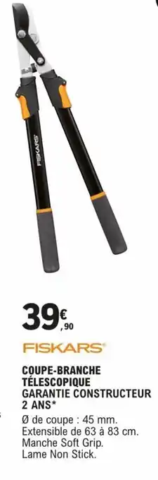 E.Leclerc Brico COUPE-BRANCHE TÉLESCOPIQUE GARANTIE CONSTRUCTEUR 2 ANS* offre