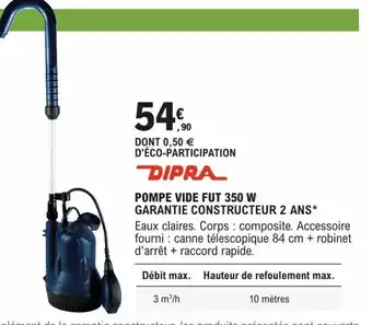 E.Leclerc Brico POMPE VIDE FUT 350 W GARANTIE CONSTRUCTEUR 2 ANS* offre