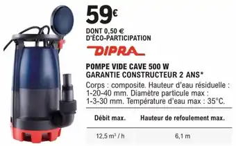 POMPE VIDE CAVE 500 W GARANTIE CONSTRUCTEUR 2 ANS*