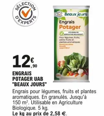 E.Leclerc Brico ENGRAIS POTAGER UAB "BEAUX JOURS" offre