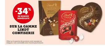 U Express Lindt -34% de remise immédiate sur la gamme lindt confiserie offre