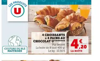 U Express U 4 croissants + 4 pains au chocolat offre