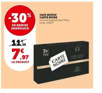 U Express Carte noire cafe moulu offre