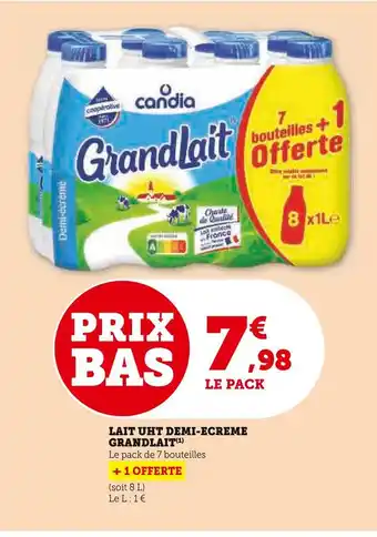 U Express Grandlait lait uht demi-ecreme offre