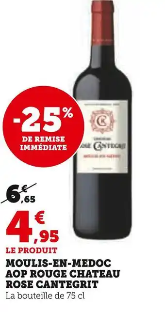 U Express Chateau rose cantegrit moulis-en-medoc aop rouge offre
