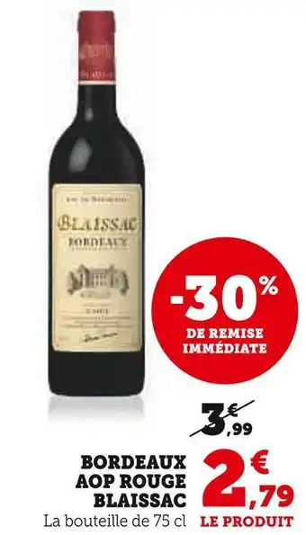 U Express Blaissac bordeaux aop rouge offre