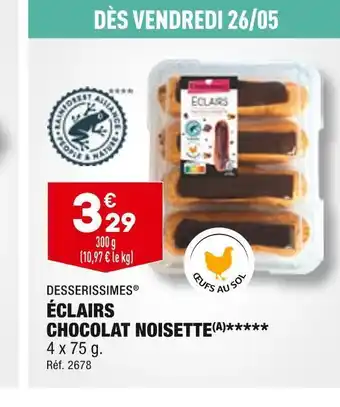 ALDI Desserissimes éclairs chocolat noisette offre