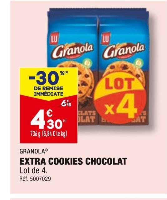 Promo Granola extra cookies chocolat chez ALDI