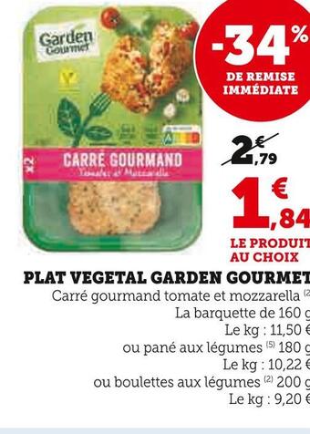 U Express Garden gourmet plat vegetal offre