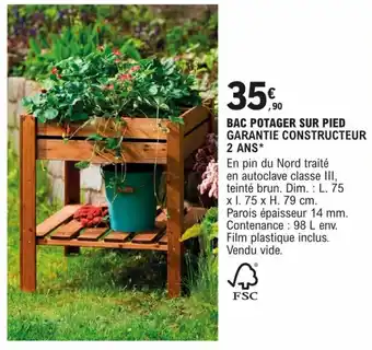 BAC POTAGER SUR PIED GARANTIE CONSTRUCTEUR 2 ANS*