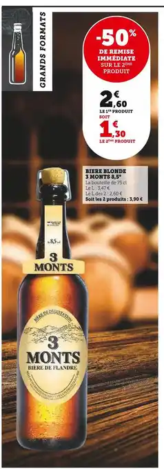 Super U 3 monts biere blonde 8,5° offre