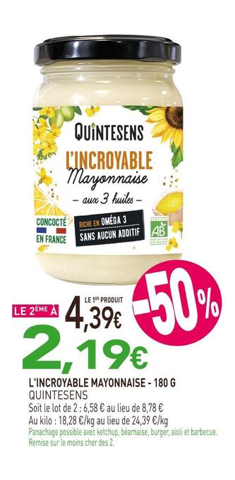 naturéO Quintesens l'incroyable mayonnaise offre