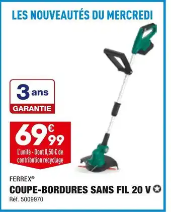 ALDI Ferrex coupe-bordures sans fil 20 v offre