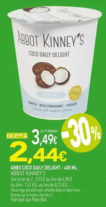 naturéO Abbot kinney's abbo coco daily delight offre