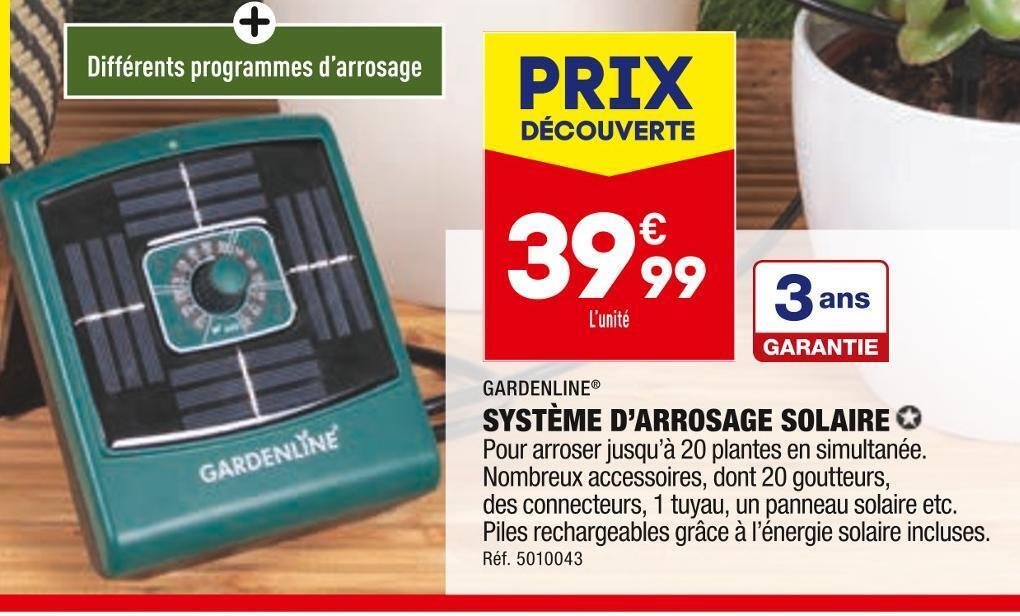 Promo Gardenline système d’arrosage solaire chez ALDI