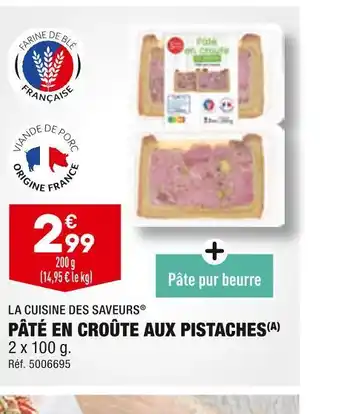 ALDI La cuisine des saveurs pâté en croûte aux pistaches offre