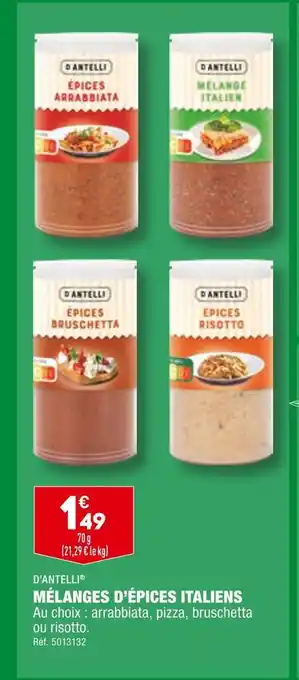 ALDI D’antelli mélanges d’épices italiens offre