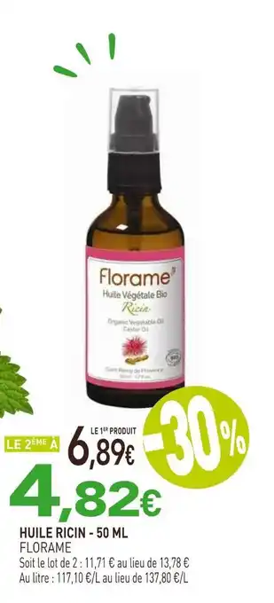 naturéO Florame huile ricin offre