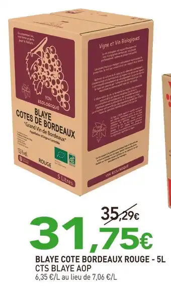 naturéO Cts blaye blaye cote bordeaux rouge aop offre