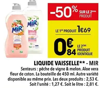 Supeco Mir liquide vaisselle* offre