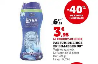 Super U Lenor parfum de linge en billes* offre