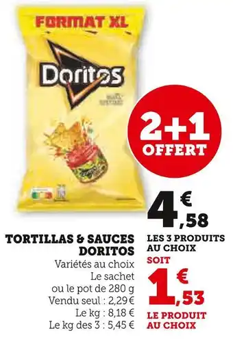 Super U Doritos tortillas & sauces offre