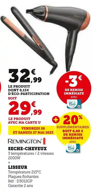 Hyper U Remington seche-cheveux offre