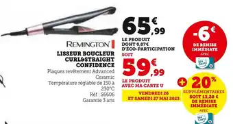 Hyper U Remington lisseur boucleur curl&straight confidence offre