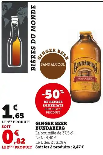 Super U Bundaberg ginger beer offre