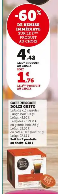 Super U Dolce gusto cafe nescafe dolce gusto offre
