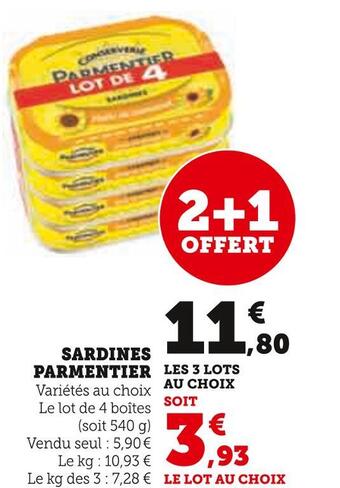 Hyper U Parmentier sardines offre