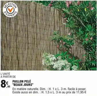 E.Leclerc Brico PAILLON PELÉ "BEAUX JOURS" offre