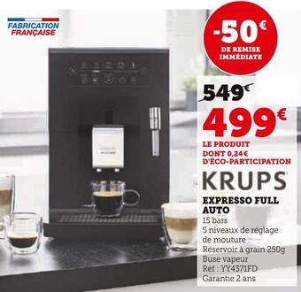 Hyper U Krups expresso full auto offre