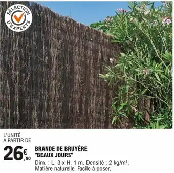 E.Leclerc Brico BRANDE DE BRUYÈRE "BEAUX JOURS" offre