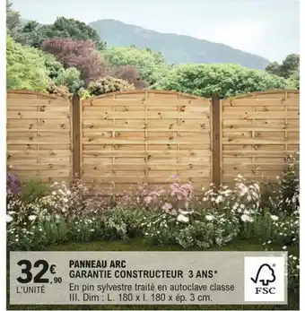 PANNEAU ARC GARANTIE CONSTRUCTEUR 3 ANS*