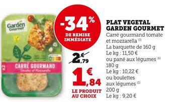 Hyper U Garden gourmet plat vegetal offre