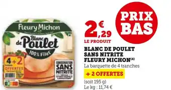 Hyper U Fleury michon blanc de poulet sans nitrite offre
