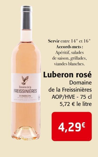 Colruyt Domaine de la freissinières luberon rosé offre