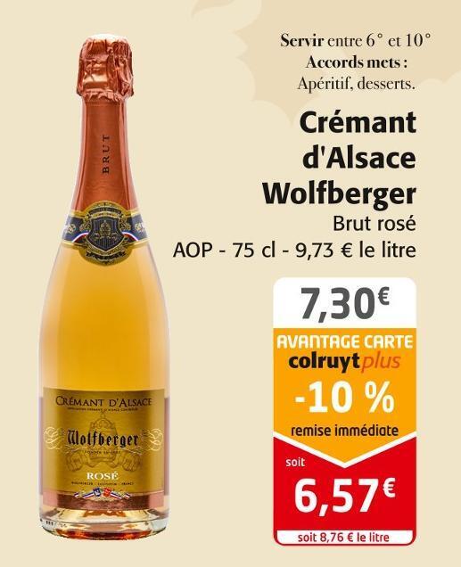 Colruyt Wolfberger crémant d'alsace offre