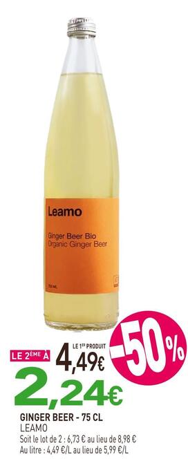naturéO Leamo ginger beer offre