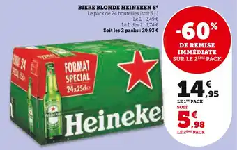 Hyper U Heineken biere blonde 5° offre