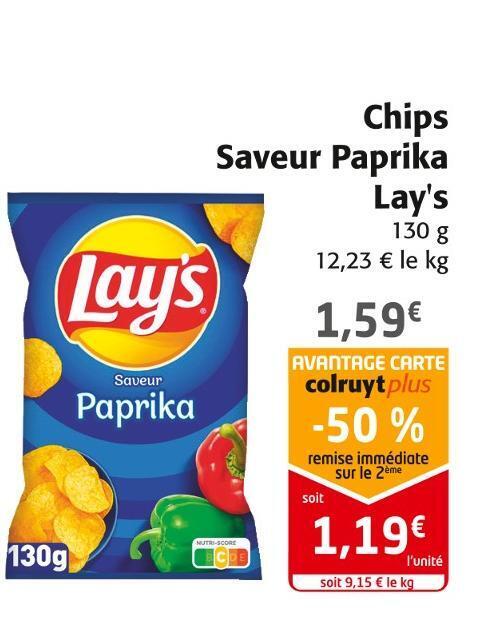 Colruyt Lay's chips saveur paprika offre