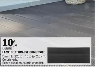 E.Leclerc Brico LAME DE TERRASSE COMPOSITE offre