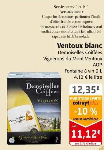 Colruyt Demoiselles coiffées ventoux blanc offre