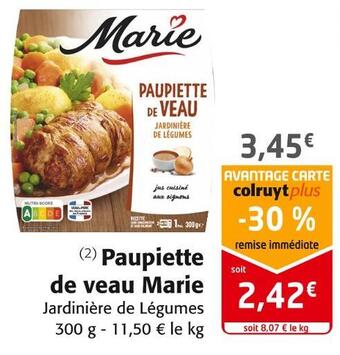 Colruyt Marie paupiette de veau offre
