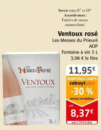 Colruyt Les messes du prieuré ventoux rosé offre